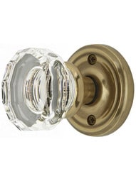 Classic Rosette Door Set with Lowell Crystal Glass Knobs